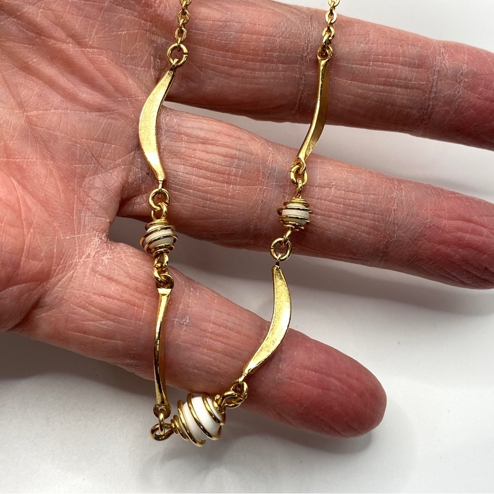 SARAH COVENTRY Vintage Goldtone Caged Bead Necklace